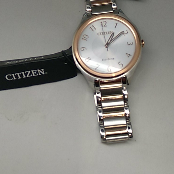 Citizen Eco-Drive EM0756-53A Silver Rose Gold Tone - Picture 7 of 10